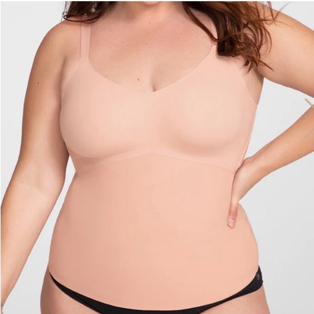 Honeylove LiftWear Adjustable Cami Tank Top Rose Tan Smoothing Underwire-free 1X